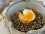 Salade de lentilles à la cannelle et œuf mollet de Cyril Lignac dans tous en cuisine