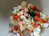 Salade de pommes de terre aux crevettes