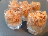 Verrines fromage blanc, pommes crumble (sans four)