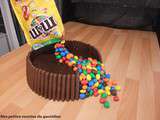 Gravity cake chocolat, amandes, miel et m&m's