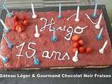 Gâteau Léger et Gourmand Chocolat Noir Fraises