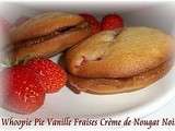 Whoopie Day #5 - Whoopie Pie Vanille Fraises Crème de Nougat Noir