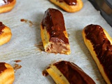 Éclair au chocolat et glaçage choc'/caramel