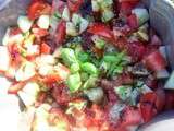Salade de concombre, pasteque et tomate
