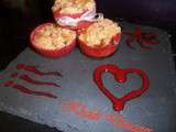 Muffins fraises / rhubarbe et son crumble