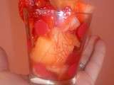 Vérrine fraises, melon et sa vinaigrette douce / vote pour le concour