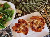 Coupelles de porc haché dans des moules à muffins