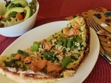 Crêpe soufflée aux asperges et au saumon fumé