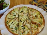 Pizzas express au poulet et aux artichauts