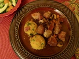 Poêlée de porc braisé, façon bourguignonne