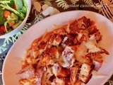 Poêlée de poulet croustillant, sauce rosée