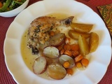 Poêlée de poulet rôti en morceaux