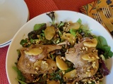Salade de cuisses de canard confites aux pommes caramélisées