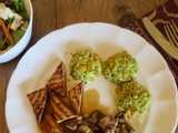 Tofu grillé à l’asiatique + Galettes de courgette au maïs