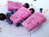 Cherry blueberry popsicles