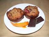 Muffins orange canneberges et chocolat