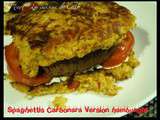 Spaghettis Carbonara Version hamburger
