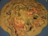 Curry de crevettes et courgettes
