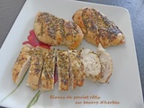 Blancs de poulet rôtis au beurre d’herbes