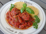 Boulettes de viande et polenta dorée