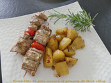 Brochettes de porc mariné et pommes de terre rôties * – Bataille food # 137