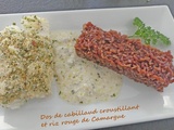 Dos de cabillaud croustillant et riz rouge de Camargue