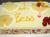 Entremets mangue-framboise