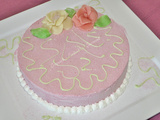 Framboisier glacé au coulis de rhubarbe