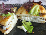 Hamburger façon pain perdu poire et gorgonzola * – Recettes autour d’un ingrédient # 125