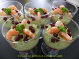 Mousse de betterave avocat crevette