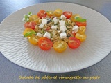 Salade de pâtes et vinaigrette au pesto