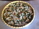 Tarte  bredes lastron  marlin fume et cake poivrons tomates sechees chorizo olives noires et comte