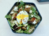 Lunch Box Salade aubergine quinoa oeuf mollet