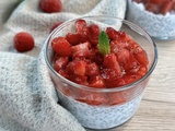 Pudding graine de chia avec des fraises