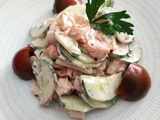Concombre et surimi en salade