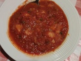 Soupe à la tomate et au saumon