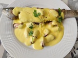 Truites aux moules et sauce safranée
