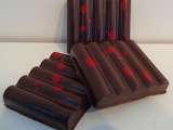 Mini barres chocolat noir et caramel framboise