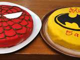 Gâteau d’anniversaire : Spiderman et Batman