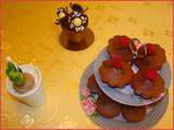Muffins chocolat au coeur cerise noire et framboise