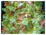 Gratin de ravioles aux poireaux et saumon