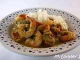 Curry vert de crevettes