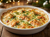 Gratin de Noël au saumon économique : recette festive
