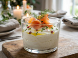 Mousse fromage chèvre saumon fumé : texture aérienne
