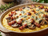 Polenta gratinée recette : crémeuse, gorgonzola et pancetta