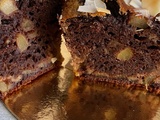 Cake pomme chocolat sur une base de gâteau au yaourt