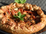 Tarte aux tomates cerises anchois et pesto (maison )