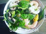 Salade Avocat mangue crevettes