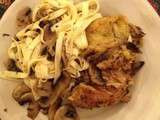 Cuisses de poulet aux champignons et soupe de cacoco