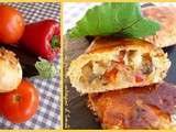 Cocas (chaussons) poivron, aubergine et tomate # ronde interblog 26